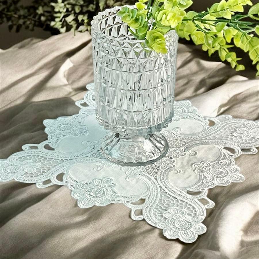 レース　テーブルセンター　花瓶敷　ヴィンテージ品　4枚セット ドイリー 花瓶敷き 敷物 30×30cm テーブルセンター 来客用 レース