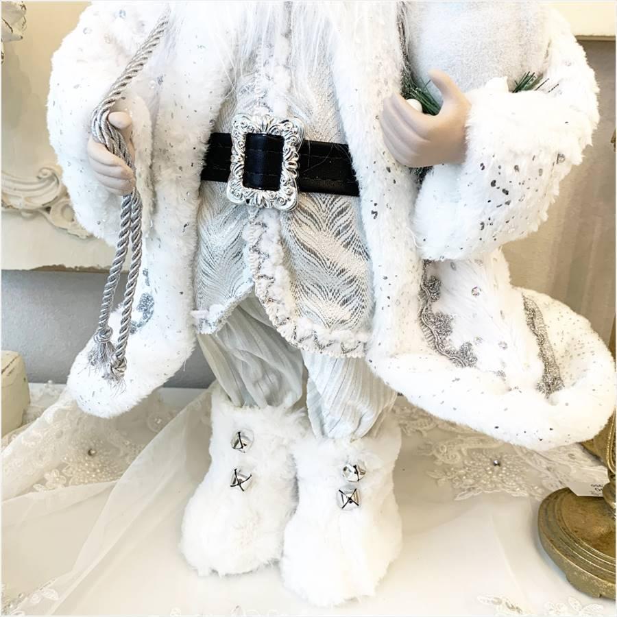 クリスマスサンタ ホワイト 高さ46cm クリスマスグッズ 置物