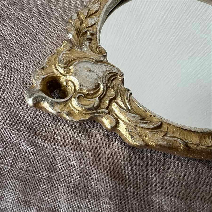 手鏡 ハンドミラー シャンパンゴールド 軽い 軽量 コンパクト