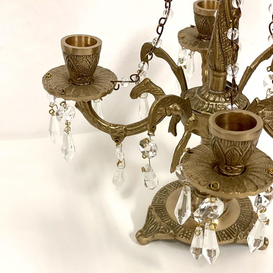 シャンデリア型キャンドルスタンド 真鍮 アンティーク調 燭台 ろうそく