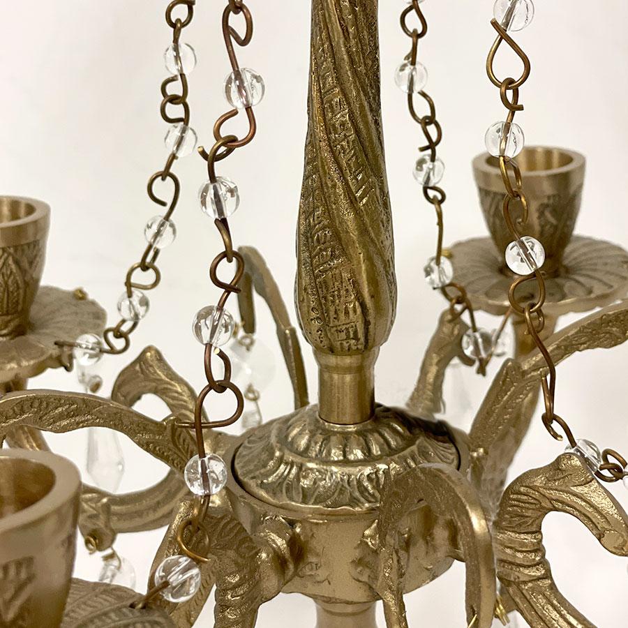 シャンデリア型キャンドルスタンド 真鍮 アンティーク調 燭台 ろうそく