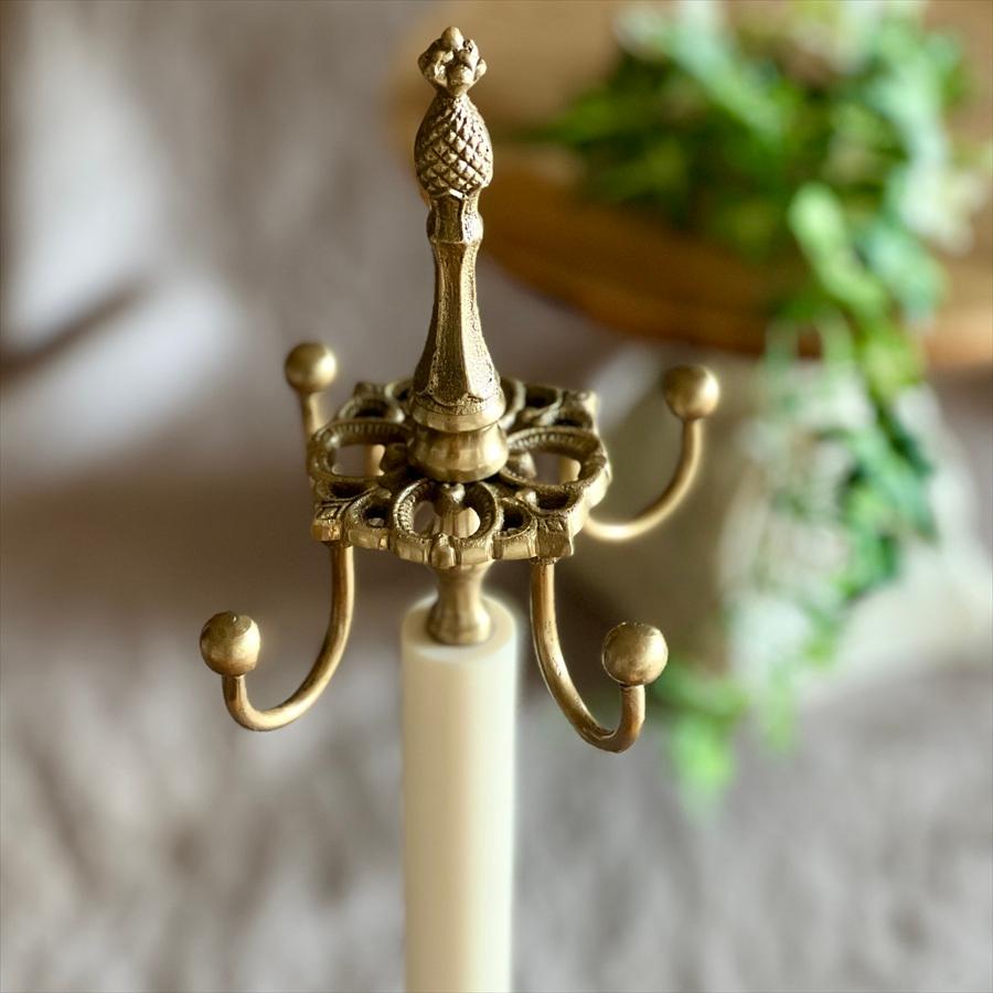 アクセサリースタンド（回転式）真鍮×木製 ジュエリースタンド