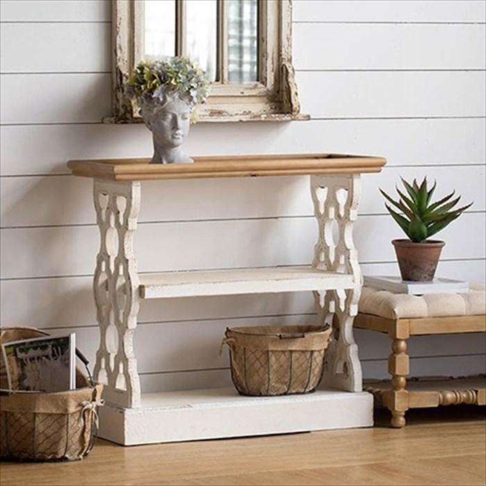 アンティーク調ブックケース フレンチロココ レトロ シャビー 白家具