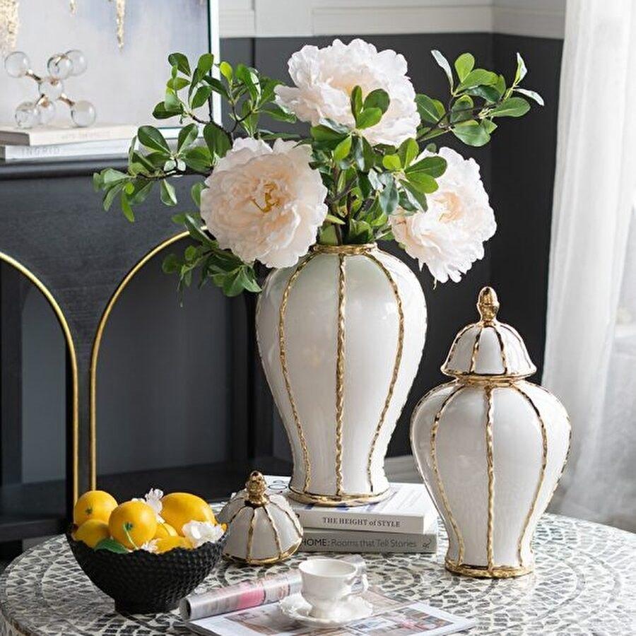 2サイズ展開 蓋付壺L 白 高さ45cm 磁器 ジャー 花びん 花瓶 花器 