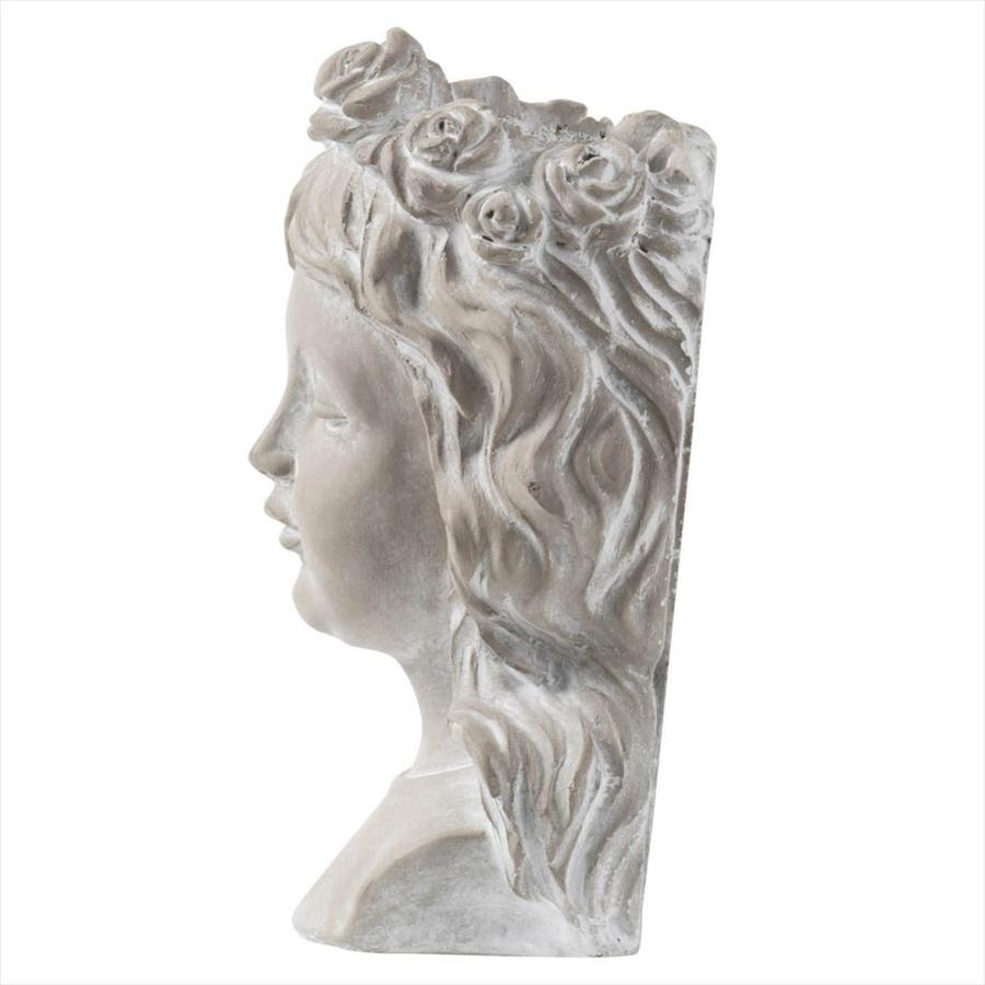 ガーデンインテリア プランター ロングヘア胸像 高さ25cm 壁掛け 置物