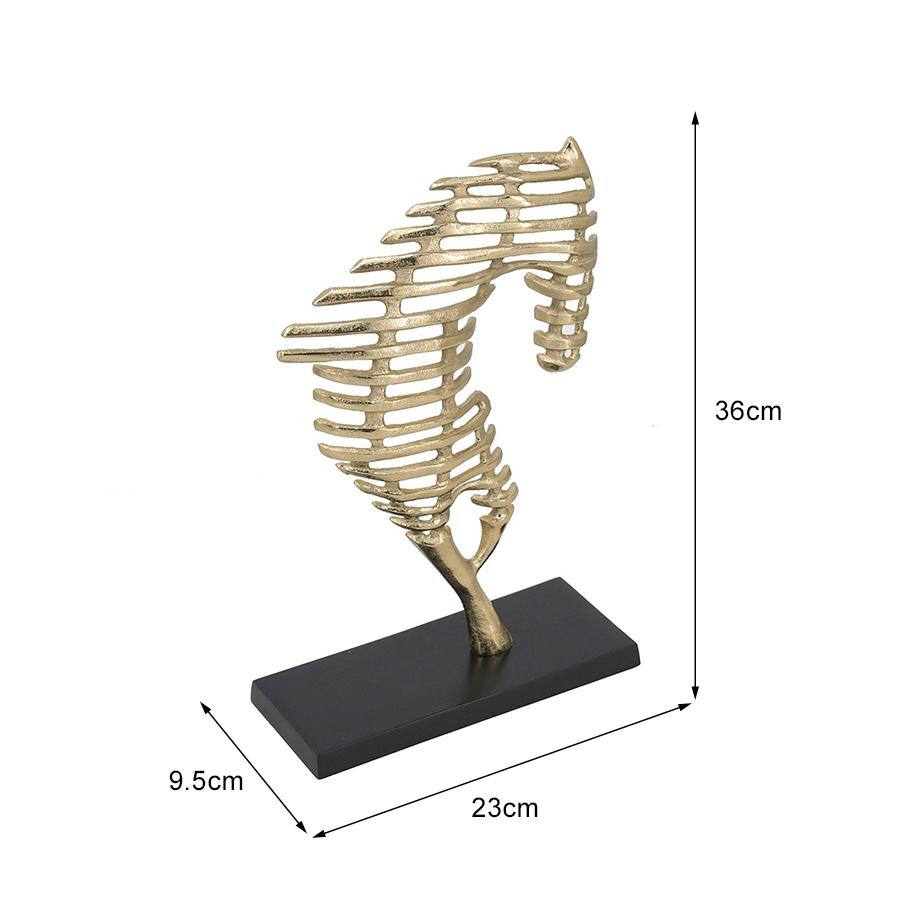 馬 午 干支 置物 ホース オブジェ 高さ36cm ゴールド 動物 風水 開運 縁起 2026年 飛躍 勝負運 成功 干支飾り玄関 現代アート 造形物_7