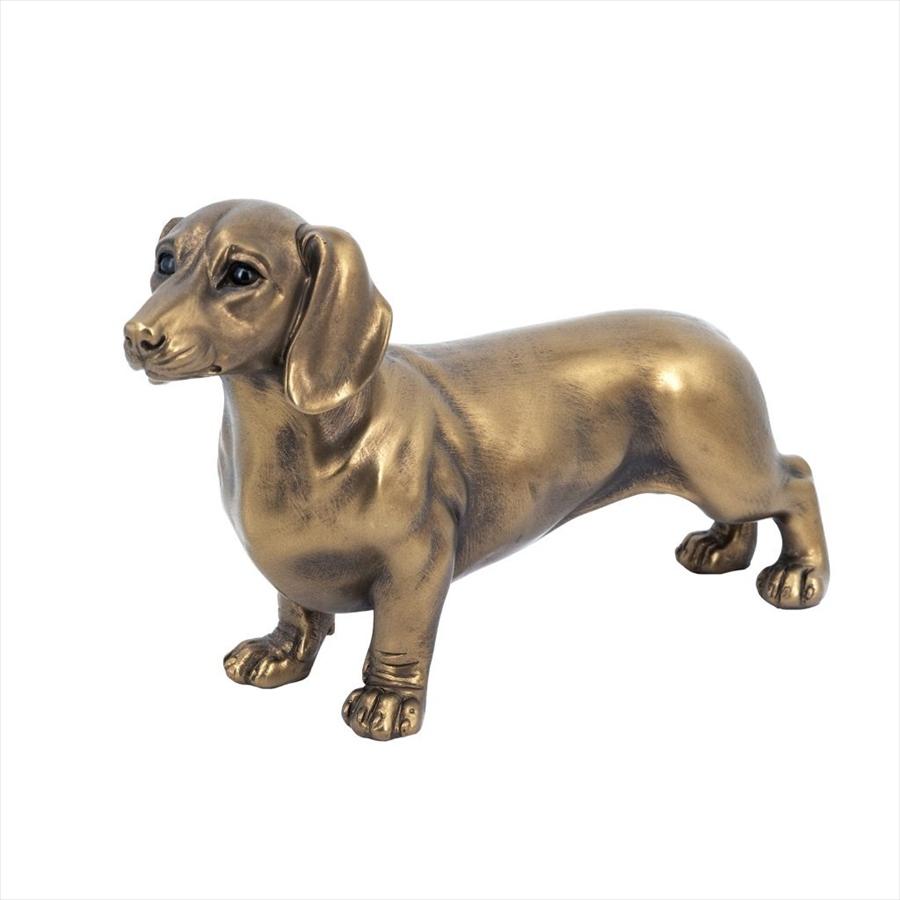 オブジェ ダックスフンド 高さ17cm ブロンズ調 リアル 置物 犬 北欧