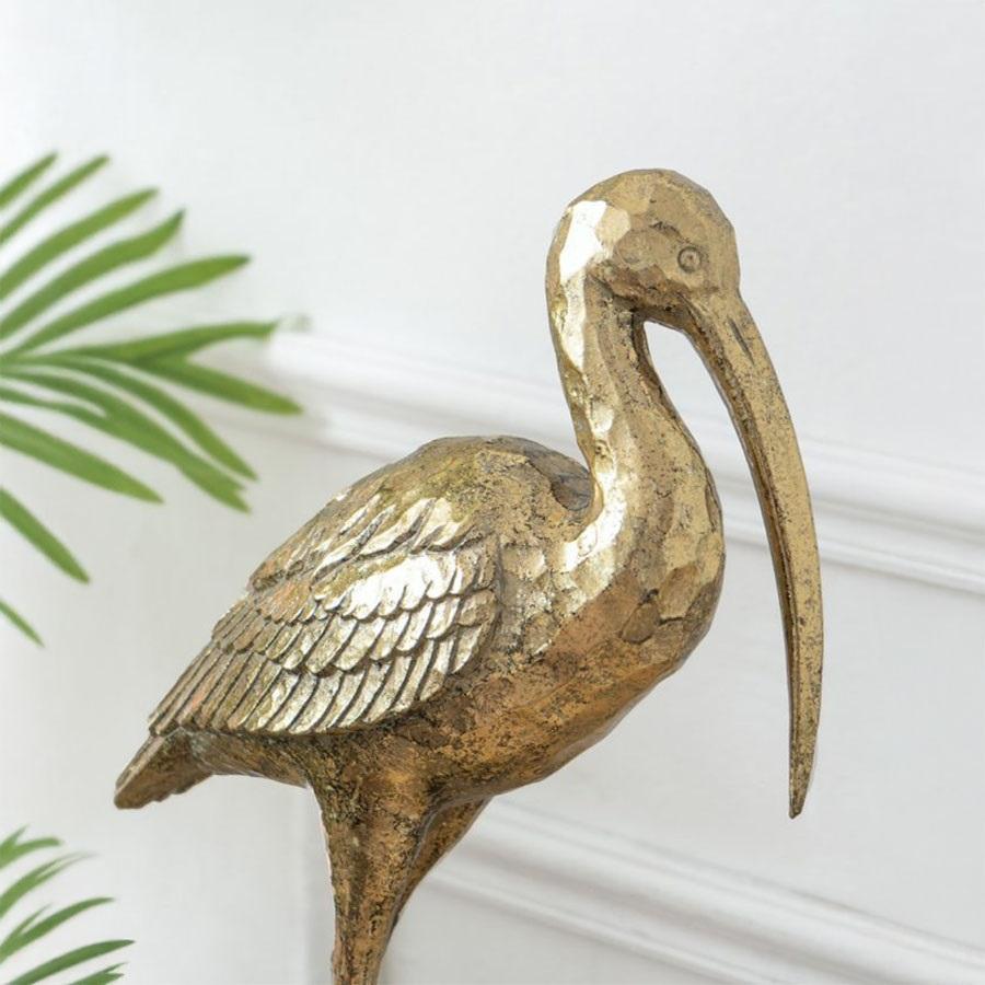 オブジェ 鳥 鶴 高さ40.5cm ゴールド モダン 北欧 クレイン 動物 