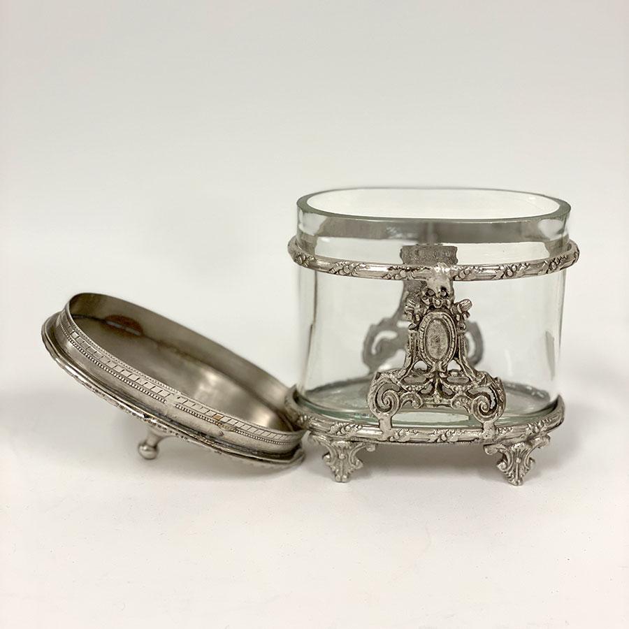 小物入れ バスケット 真鍮 ガラス シルバー アンティーク 87152GB-SV 小物入れ バスケット 真鍮 ガラス シルバー アンティーク 87152GB-SV