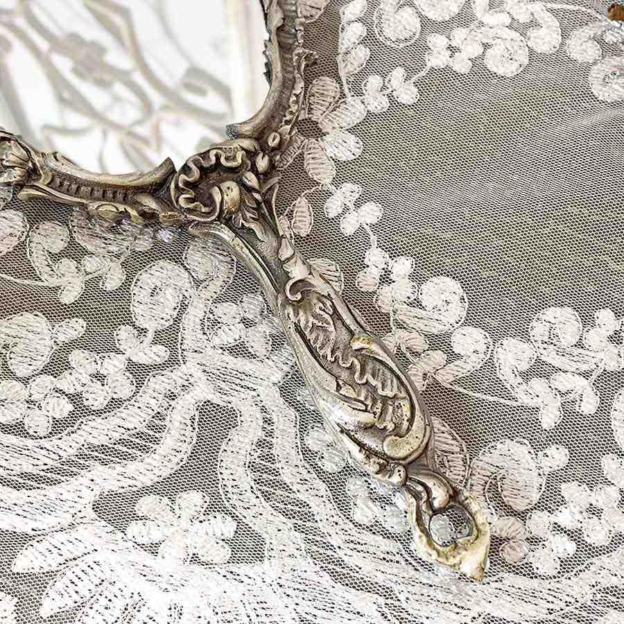 クラシックハンドミラー 手鏡 メイク 化粧鏡 真鍮 レトロ 英国 欧風