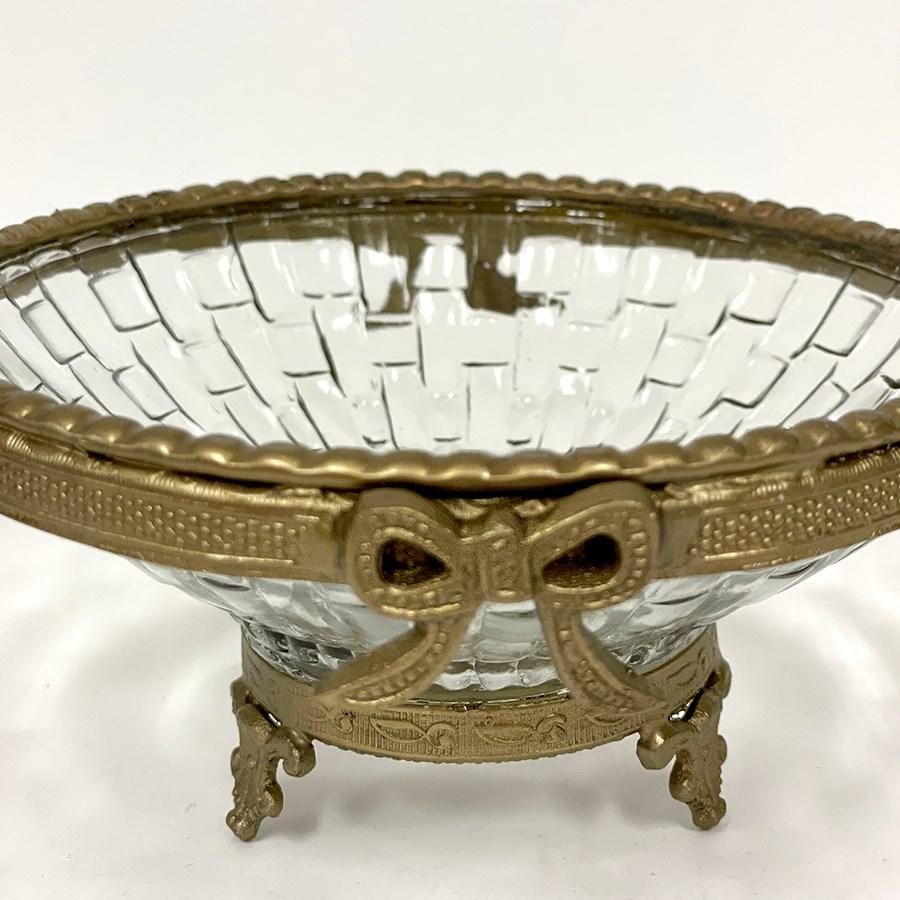 バスケット（取手付き）真鍮×ガラス ゴールド シルバー 小物入れ