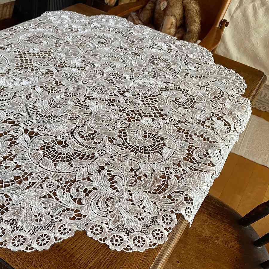 Spitzen Classic テーブルクロス 直径90cm レース 花柄 ロココ