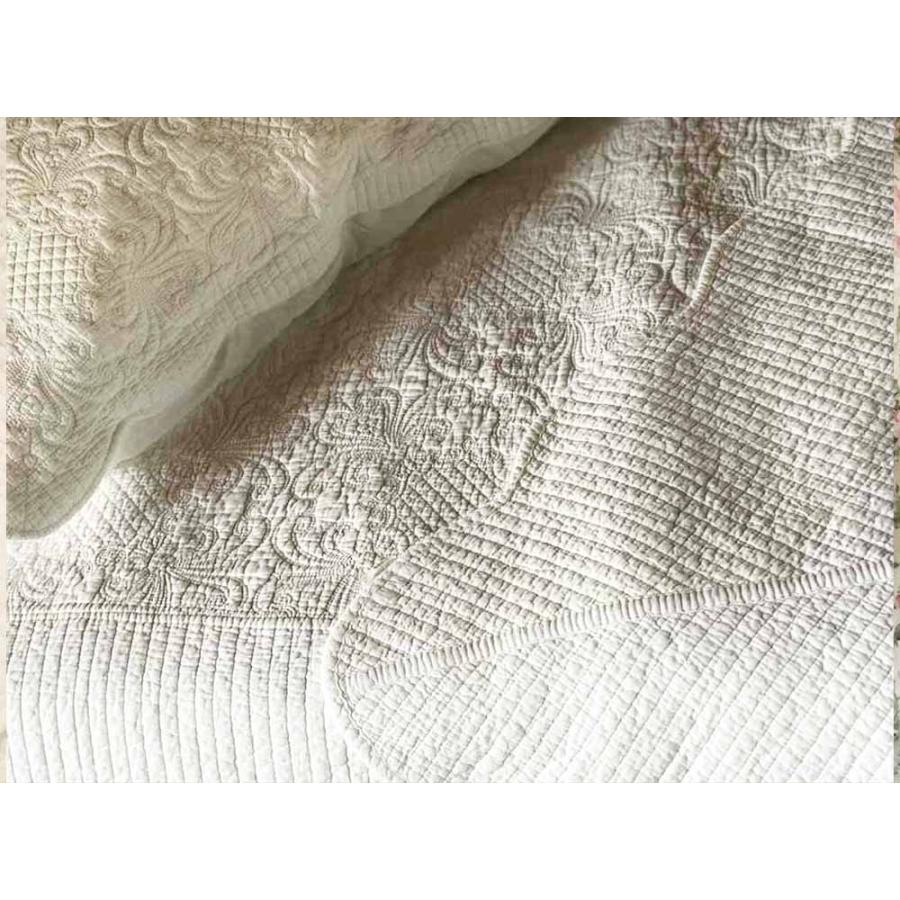ホワイトキルト マルチカバー 200x250 北欧  洗える ベッドカバーの画像