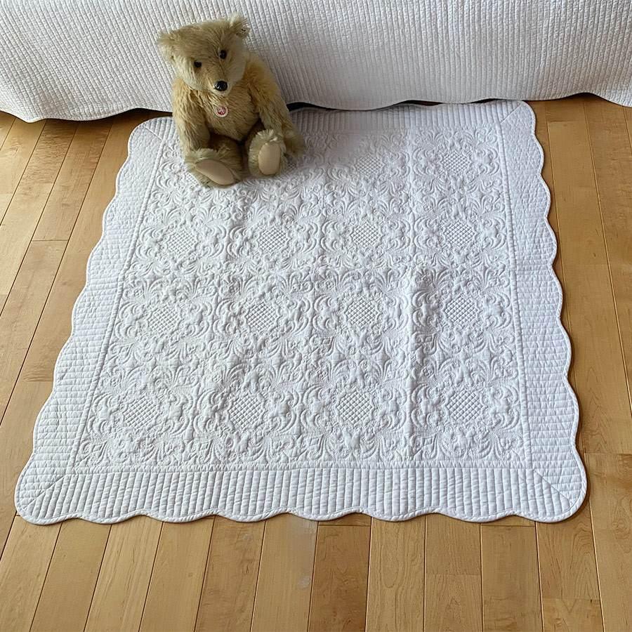 ホワイトキルト マルチカバー 100X100 プチキルト かわいい ホワイトキルト マルチカバー 100X100 プチキルト かわいい