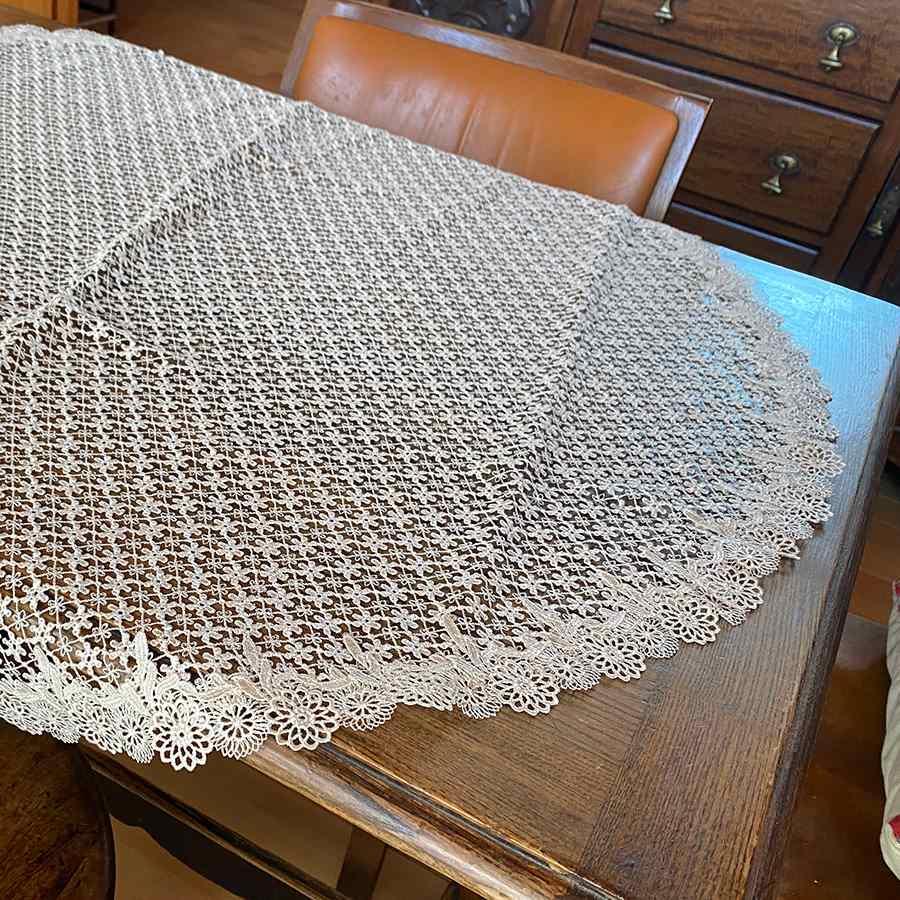 fleurs en reve テーブルクロス ラウンド 90×90cm レース 花柄 ロココ