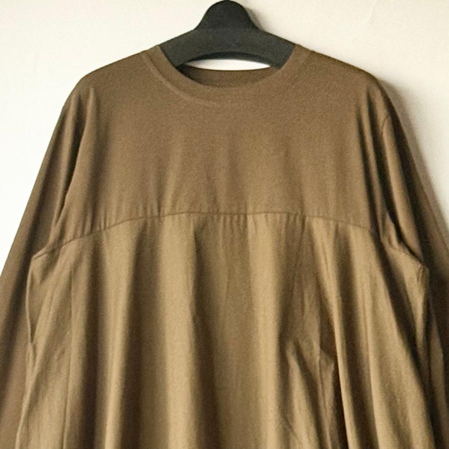 NEW 異素材切り替え コクーンシルエット ロングワンピース レディース 長袖 ロング丈 バルーンワンピース 丸首 体型カバー Bell Pony ベルポニー |  | 05