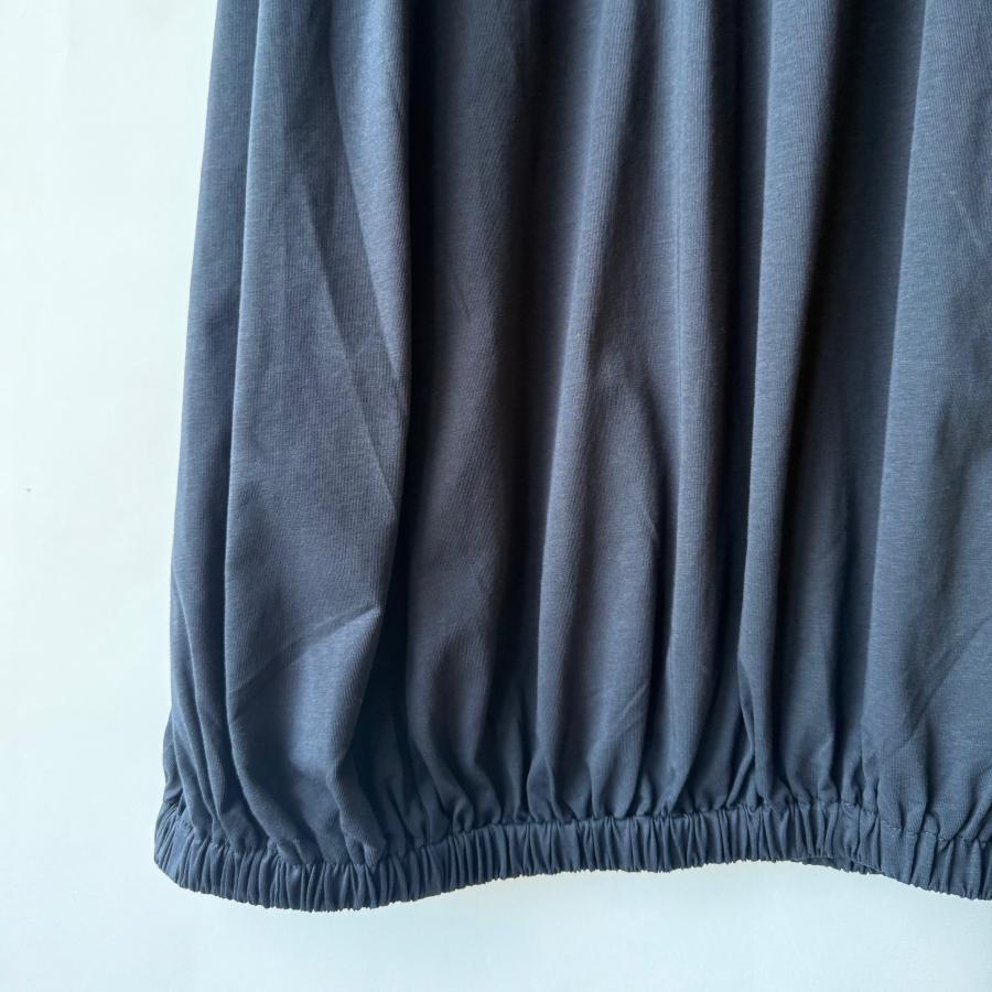 NEW 丸首 異素材ポケット付き ドレープデザイン ロングワンピース レディース 長袖 バルーン風 ワンピース体型カバー Bell Pony ベルポニー |  | 08