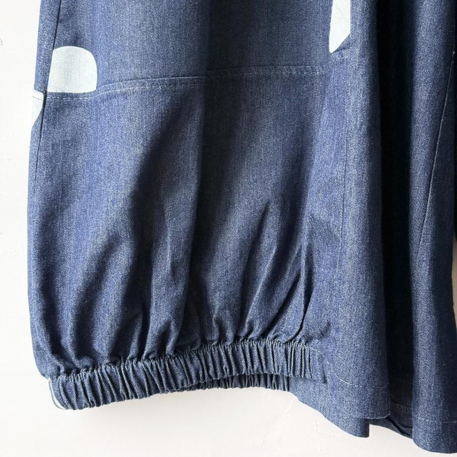 SALE/5%OFF】ドット柄 アシンメトリー デニムワイドパンツ ボトムス