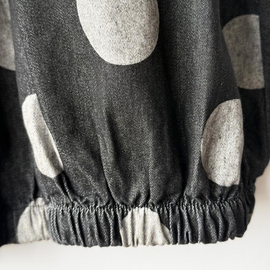 SALE/5%OFF】ドット柄 アシンメトリー デニムワイドパンツ ボトムス