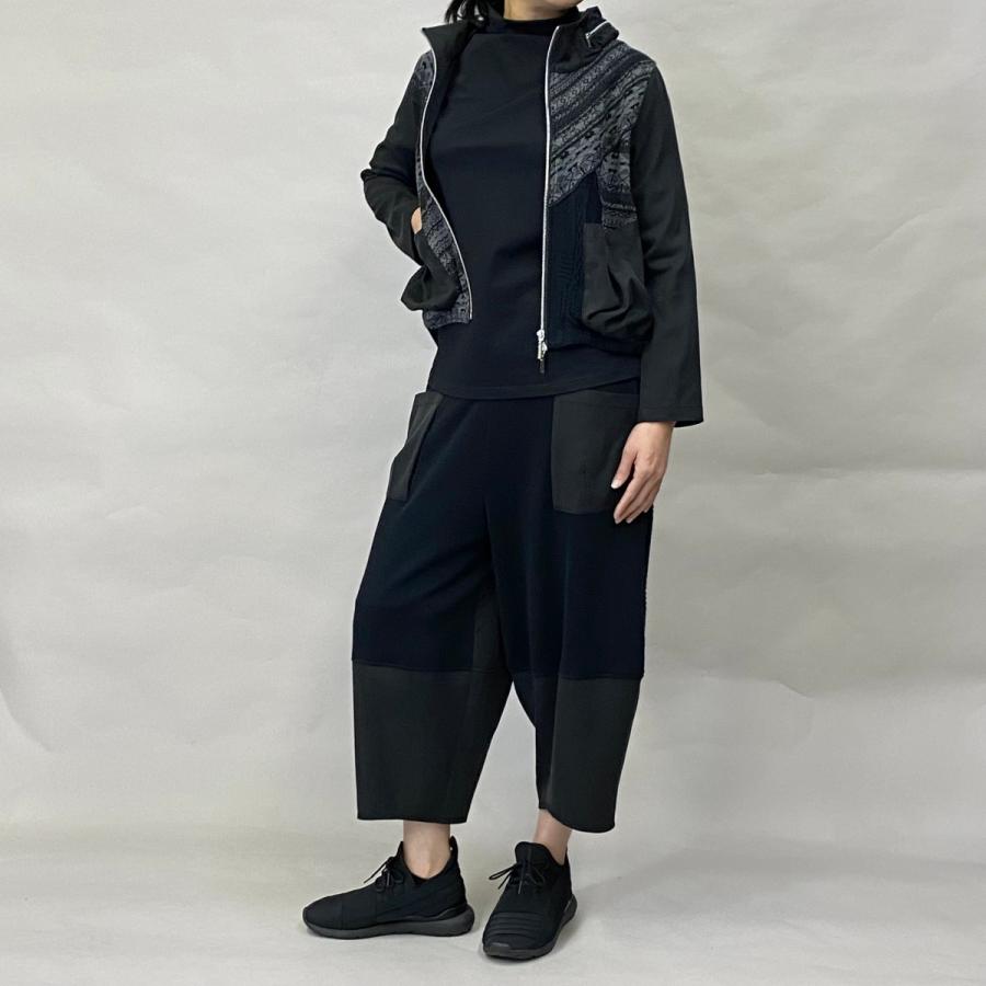 SALE 66％OFF 異素材コンビ コクーンパンツ レディース ボトムス クロップド丈 夏 無地 40代 50代 60代 Yoshi Yoshi by pj ヨシヨシ　バイ　ピージェイ |  | 09