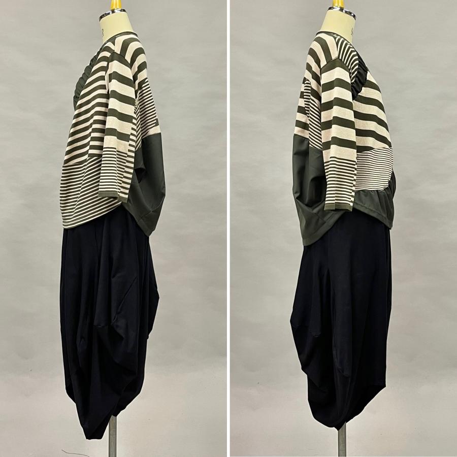 SALE 63%OFF 秋 冬 プルオーバー レディース トップス ニット 異素材切り替えデザイン 長袖 ランダムボーダー柄 日本製 お洒落 ヨシヨシ Yoshi Yoshi by pj |  | 12