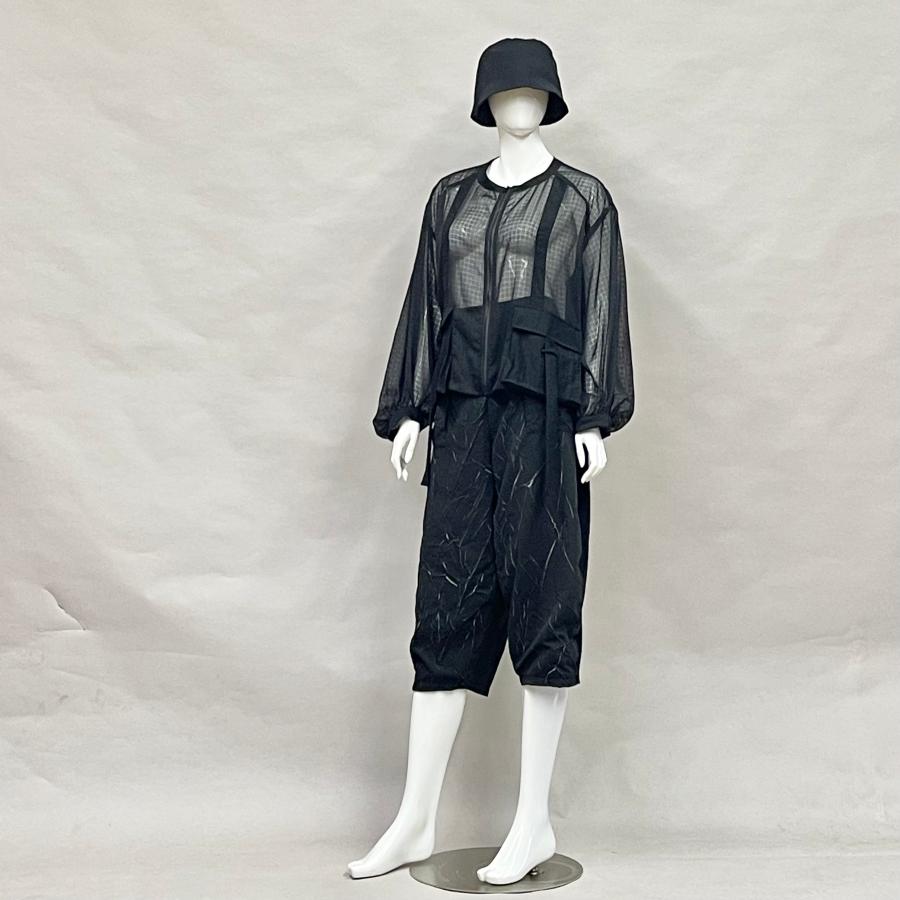 異素材ドッキング ワイドパンツ ボトムス レディース クロップド丈 ロング丈 春 夏 秋 ヨシヨシ　バイ　ピージェイ Yoshi Yoshi by pj |  | 02