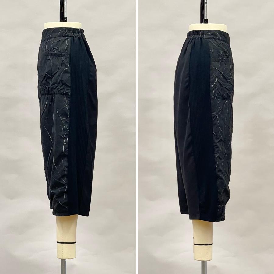 異素材ドッキング ワイドパンツ ボトムス レディース クロップド丈 ロング丈 春 夏 秋 ヨシヨシ　バイ　ピージェイ Yoshi Yoshi by pj |  | 05