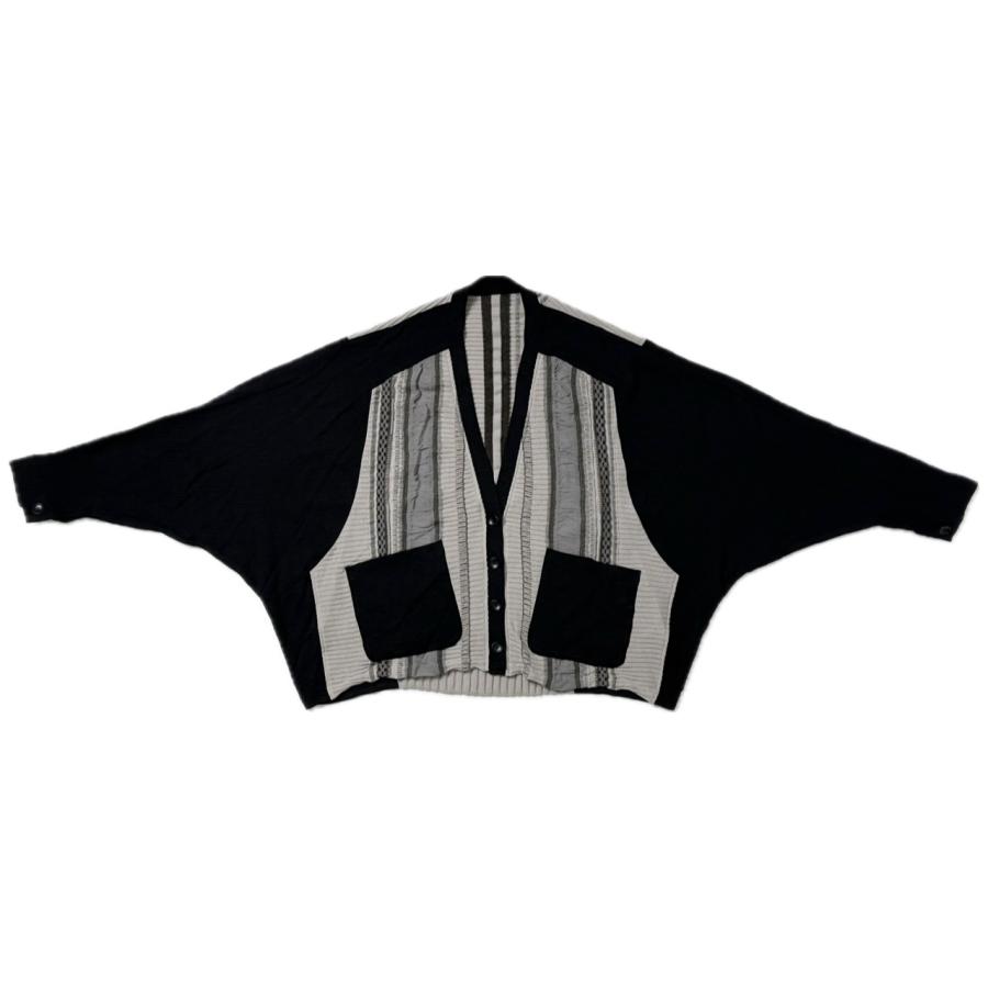 SALE 54%OFF ジャガード×シフォン×布帛切り替え ニットカーディガン レディース トップス カーデ 長袖 秋 冬 セーター 日本製 ヨシヨシ Yoshi Yoshi by pj |  | 05