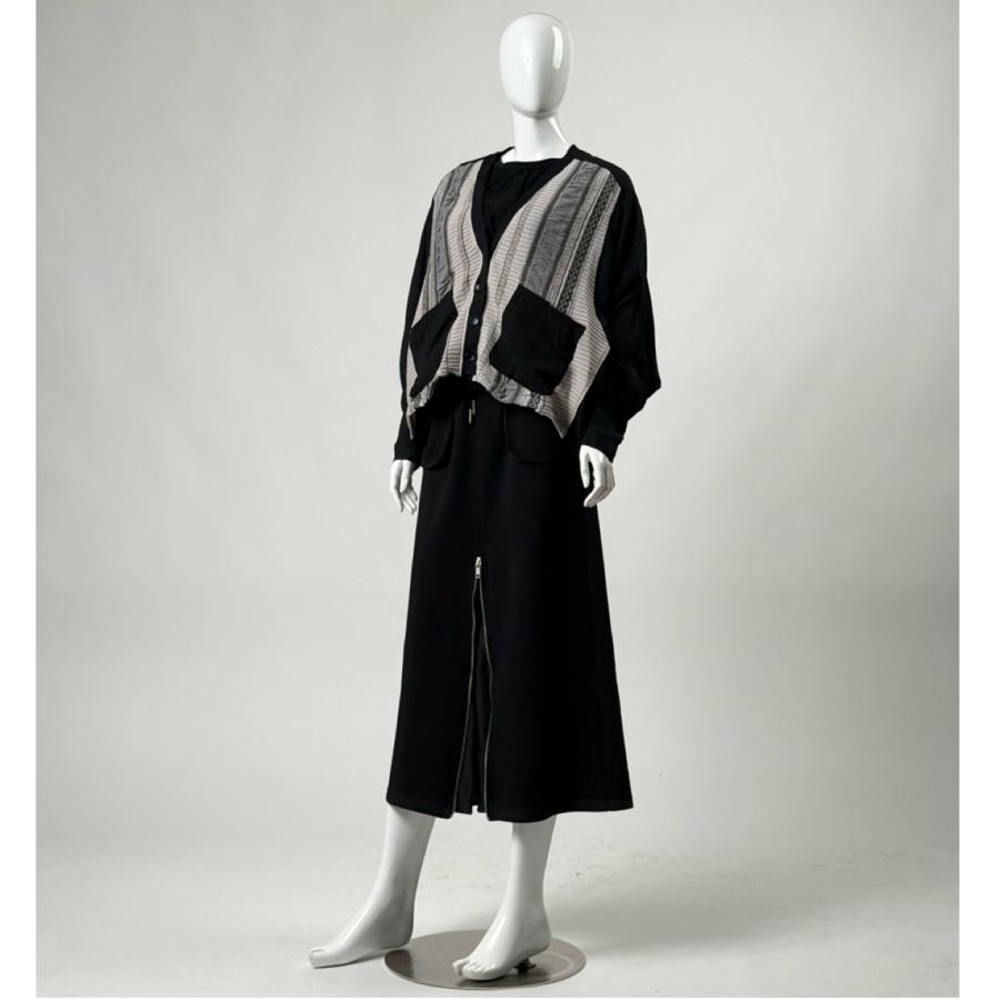 SALE 54%OFF ジャガード×シフォン×布帛切り替え ニットカーディガン レディース トップス カーデ 長袖 秋 冬 セーター 日本製 ヨシヨシ Yoshi Yoshi by pj |  | 04