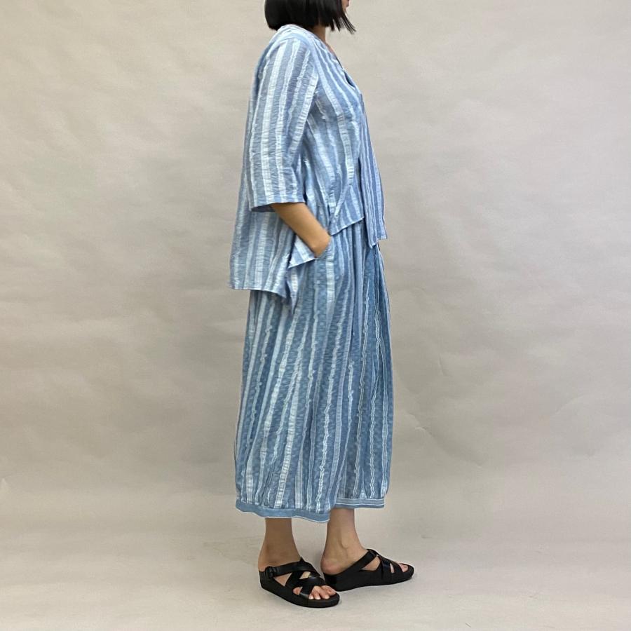 ランダムストライプ ジャガード Vネック シャツ 半袖 レディース トップス 春 夏 ヨシヨシ Yoshi Yoshi by pj |  | 10