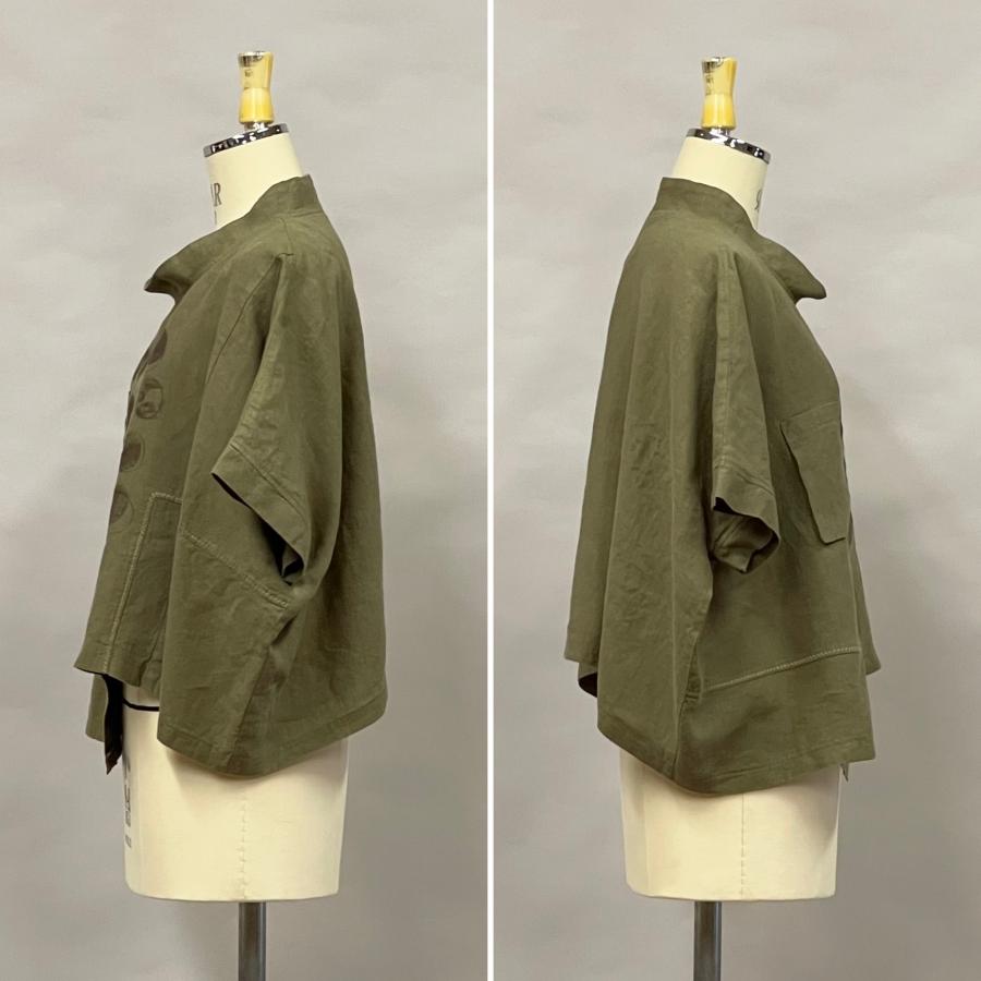 アシンメトリー デザインプルオーバー トップス レディース シャツ ブラウス 夏 麻 リネン オーバーサイズ ドット ヨシヨシ Yoshi Yoshi by pj |  | 12