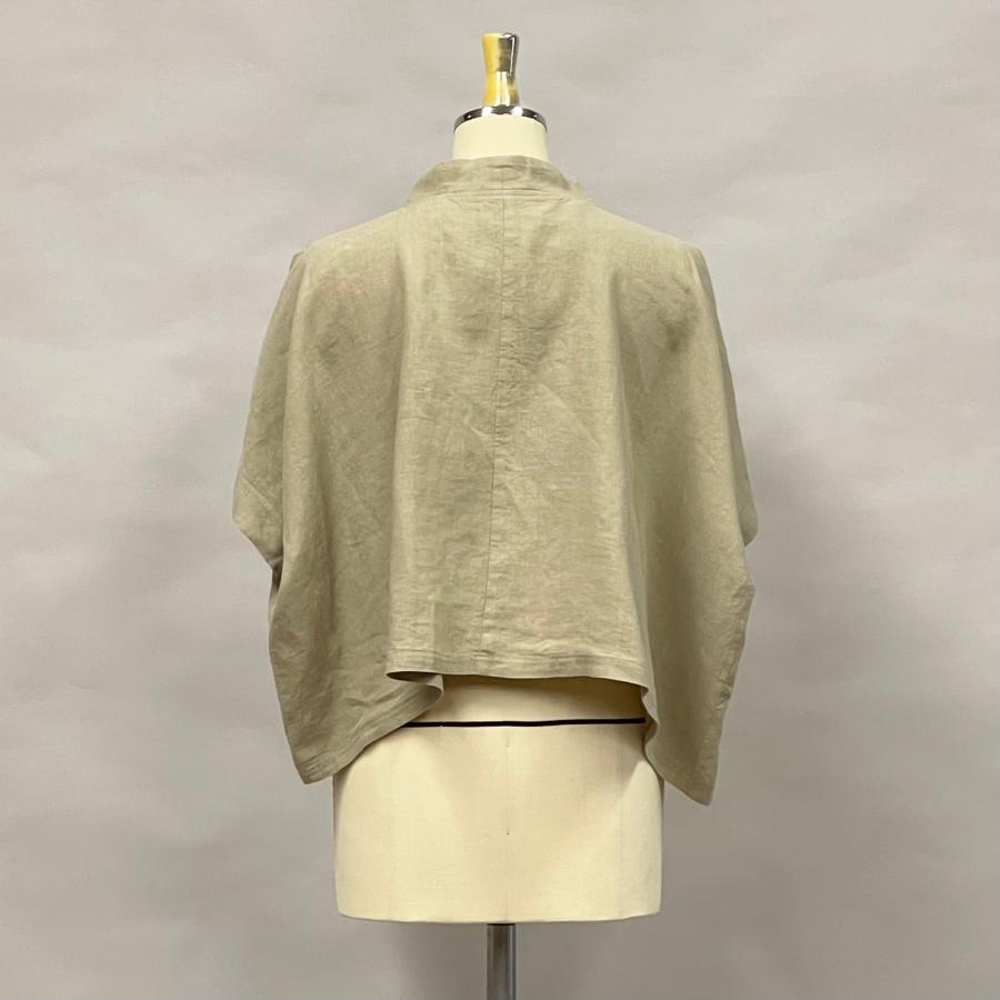 アシンメトリー デザインプルオーバー トップス レディース シャツ ブラウス 夏 麻 リネン オーバーサイズ ドット ヨシヨシ Yoshi Yoshi by pj |  | 10