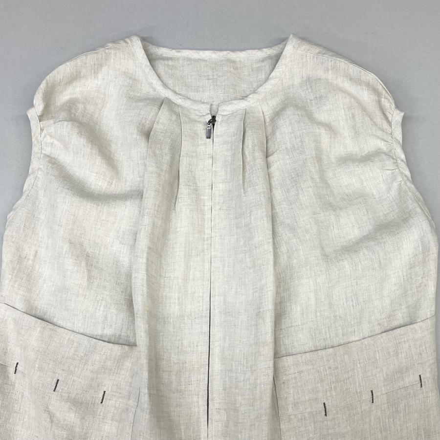 ドロップショルダー ジップアップ ロングジレ ベスト アウター トップス レディース 夏 麻 リネン 無地 ゆったり ヨシヨシ Yoshi Yoshi by pj |  | 14