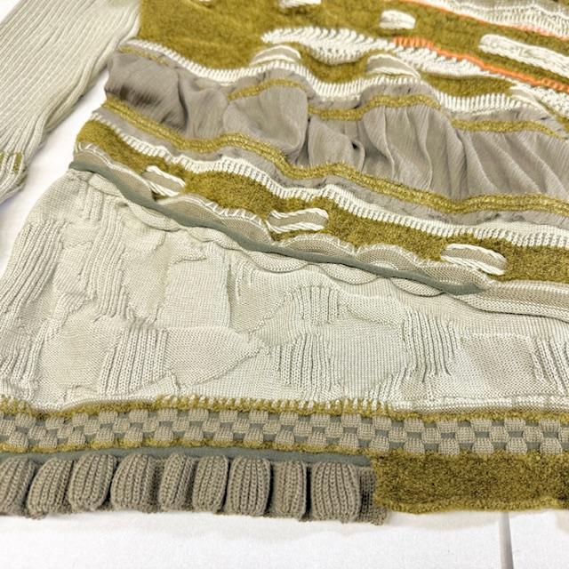 SALE 54%OFF ジャガード×シフォン切り替え ニットプルオーバー レディース トップス ボトルネック 長袖 秋 冬 セーター 日本製 ヨシヨシ Yoshi Yoshi by pj |  | 17