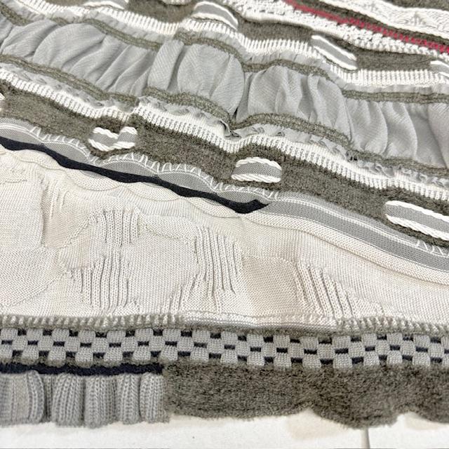 SALE 54%OFF ジャガード×シフォン切り替え ニットプルオーバー レディース トップス ボトルネック 長袖 秋 冬 セーター 日本製 ヨシヨシ Yoshi Yoshi by pj |  | 09