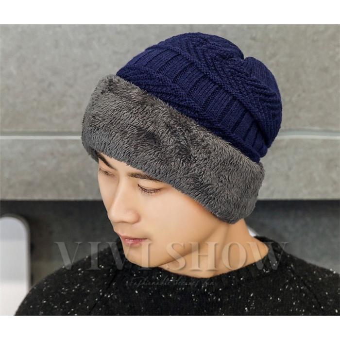 マフラー付き裏起毛ニット帽 マフラー帽子一体化 男女兼用 メンズ