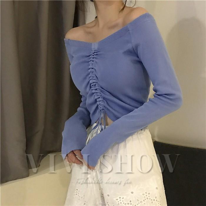 レディース オフショルダー へそだし カットソー セクシー 可愛い