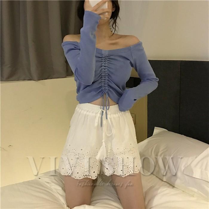 レディース オフショルダー へそだし カットソー セクシー 可愛い