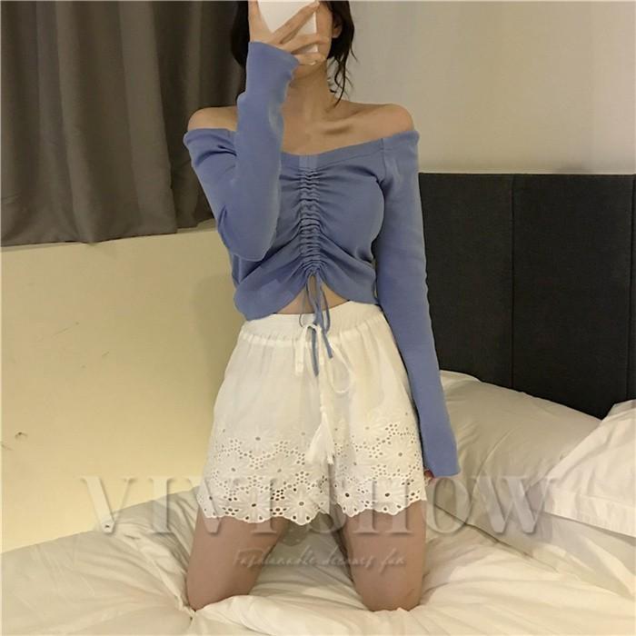 レディース オフショルダー へそだし カットソー セクシー 可愛い