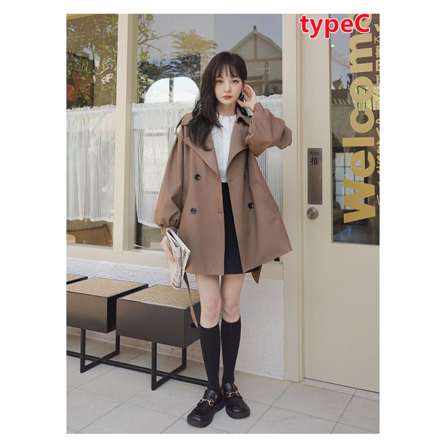 トレンチコート レディース ロング丈 チェック柄 スプリングコート 