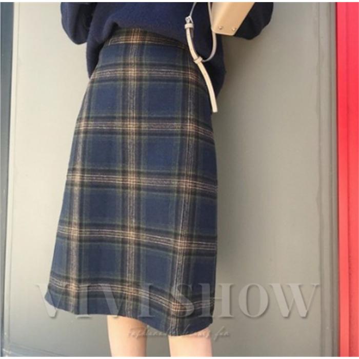 スカート レディース ひざ丈 タイトスカート チェック柄 春 秋 冬