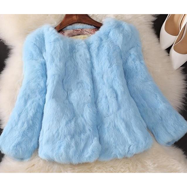 七分袖 ショート丈 毛皮コート レディース ファーコート : VIVISHOW