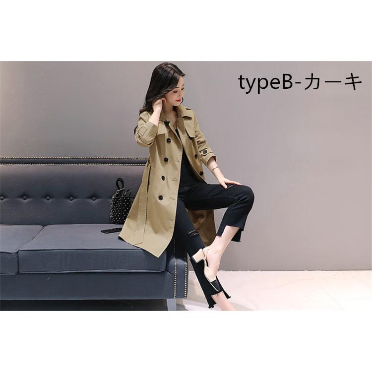 レディース トレンチコート 細身 カジュアル 春アウター 女性 ウエスト