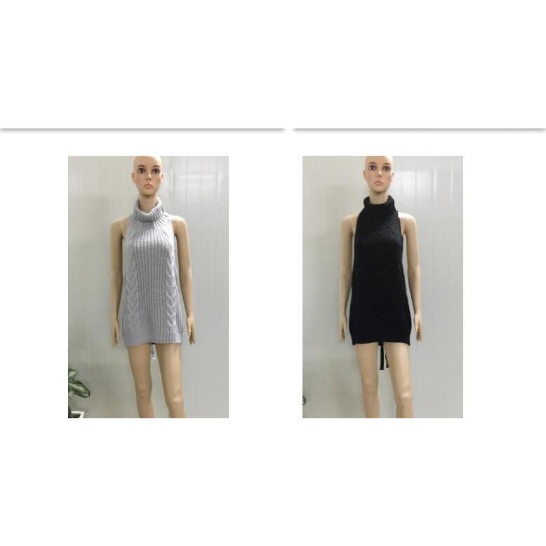 背を魅せるケーブルセーター ニット ノースリーブ ファッション レディース セクシー 美背露出 美シルエット|vivishow777|03