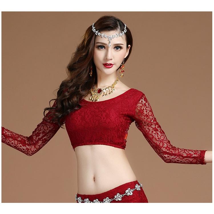 ベリーダンス用衣装】レッド sharif レッスン着 上下セット 真っ赤