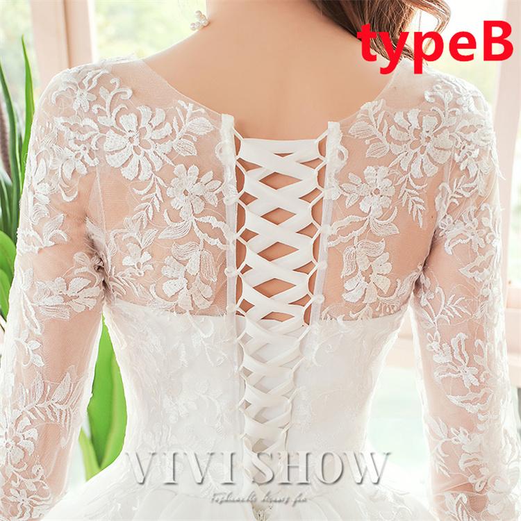 ウェディングドレス ロングドレス パニエ付き 可愛いレース 着痩せ