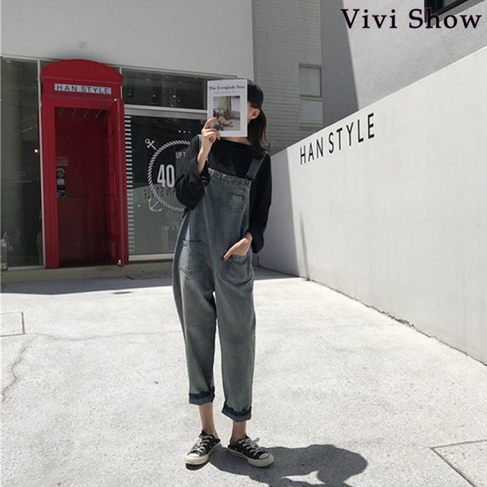 サロペット レディース デニム オーバーオール ゆったり BIGシルエット