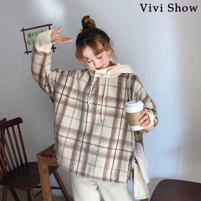 裏起毛パーカー レディース パーカ オシャレ 2色 チェック柄 一枚で