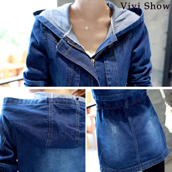 送料無料フード付きデニムコート デニムジャケット ジージャン デニム