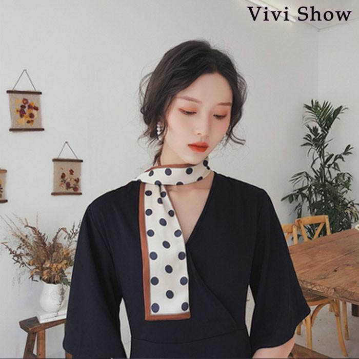 レディース ドット柄 バンダナ ヘアリボン リボン ストール ヘア 
